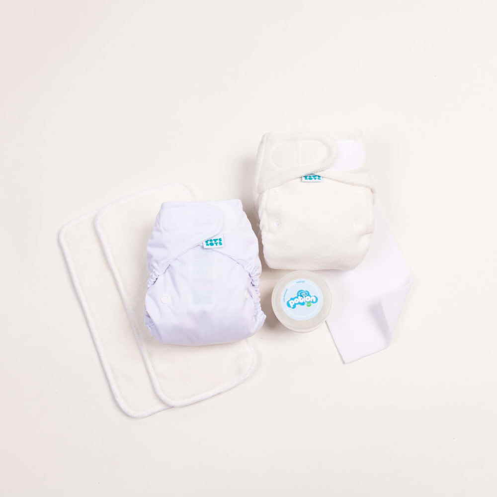 Newborn Reusable Nappy Trial Kit - Natural