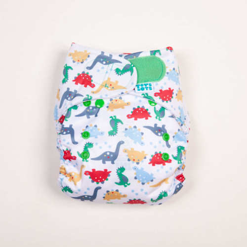 reusable nappies dinosaur print flatlay