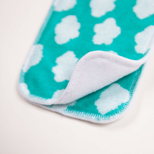 soft nappy pads green with clouds