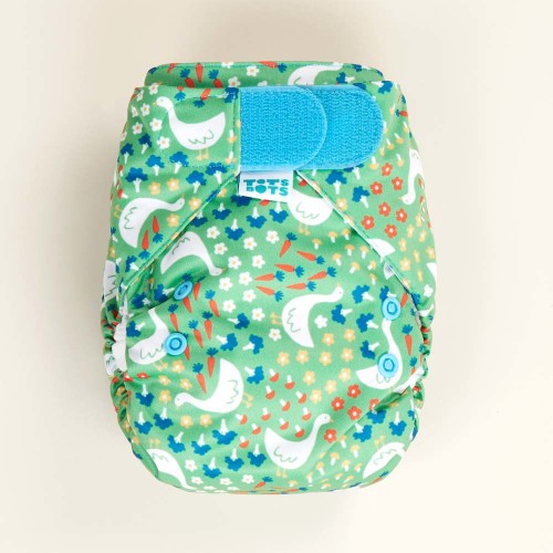 TotsBots EasyFit Reusable nappy in Goosey Gander Fit front of nappy