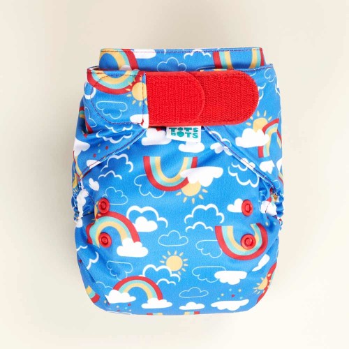 reusable-nappy-cloth-totsbots-rainbowskies-easyfit-all-in-one-blue-flatlay-front