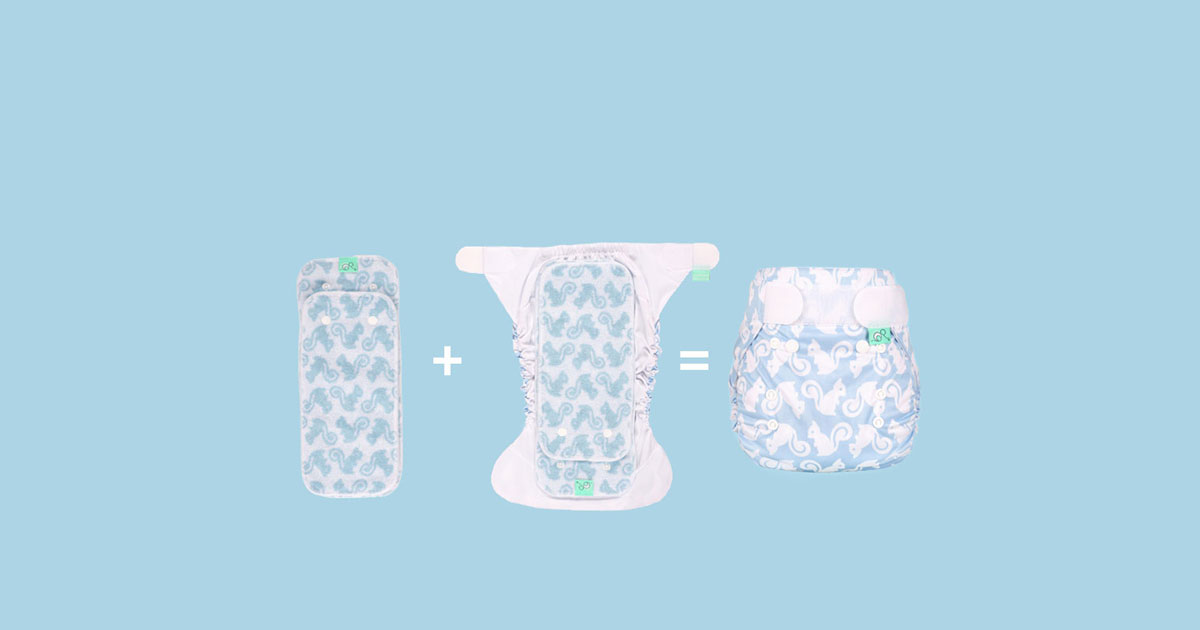 Reusable Nappy PeeNut Pad and waterproof wrap